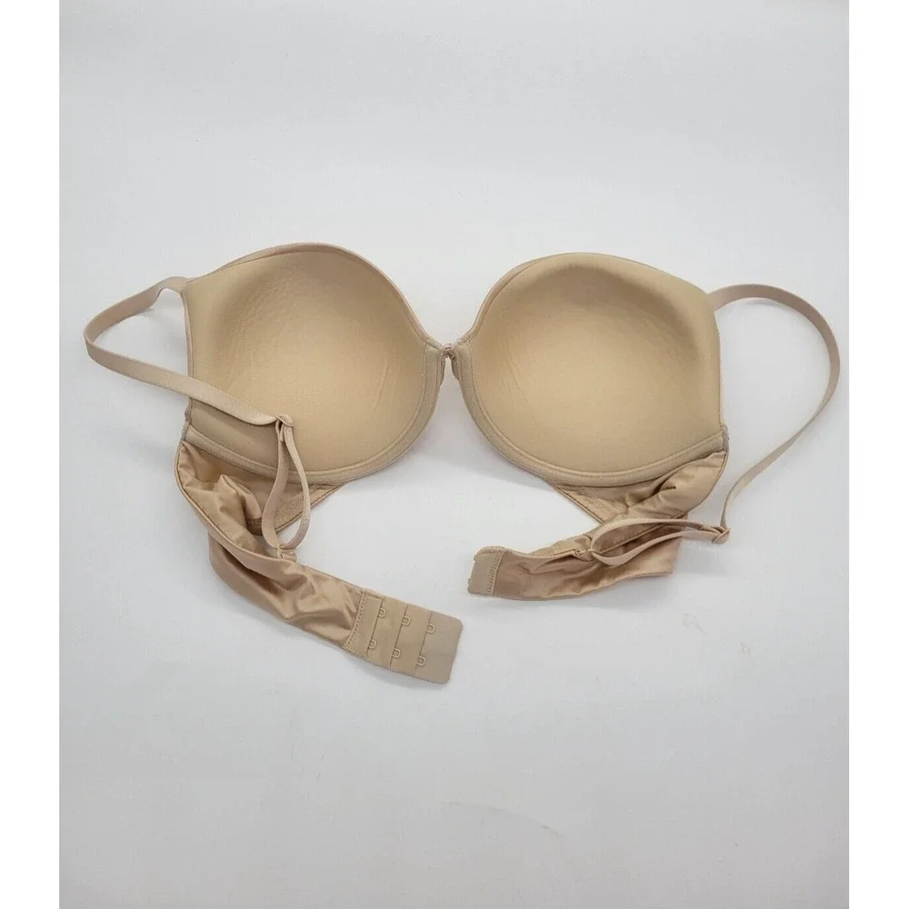 Underwire Convertible Bra Minimalist Smooth Padded T-Shirt Beige Nude 34C
